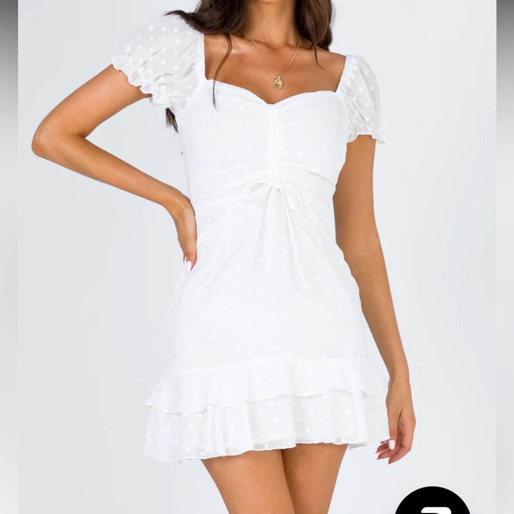 PRINCESS POLLY MIKAIL MINI DRESS WHITE SIZE 4
